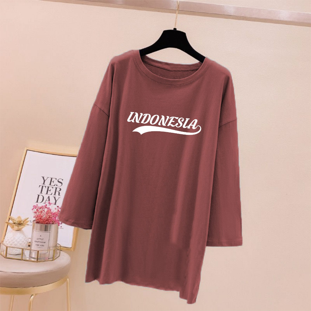 KAOS KATUN COMBED OVERSIZE WANITA 17AGUSTUS INDONESIA