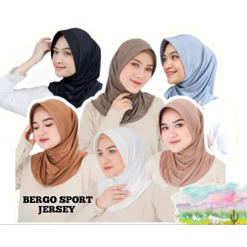 BERGO SPORT JERSEY//HIJAB SPORT JERSEY//HIJAB INSTAN.
