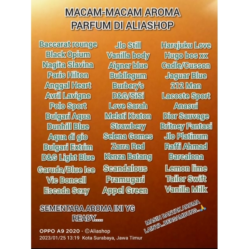 PARFUM REFILL MURAH ISI 50ML BERKWALITAS (PART 2)