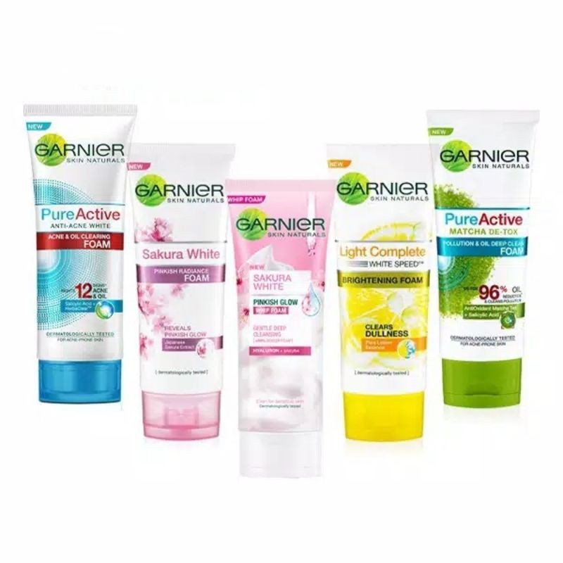 Garnier Facial Foam I Light Complete I Sakura White I Vitamin C I  Speed Foam I Speed Scrub I Pure Active I Matcha Foam I Active Scrub I Acno Cleansing Gel