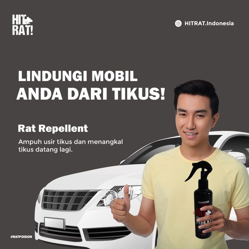 SPRAY OBAT ANTI TIKUS HITRAT, PENGUSIR TIKUS KAP MESIN MOBIL, RUMAH, KANTOR, PARFUME CAIRAN PENANGKAL TIKUS AMPUH RAT REPELLENT 250 ML