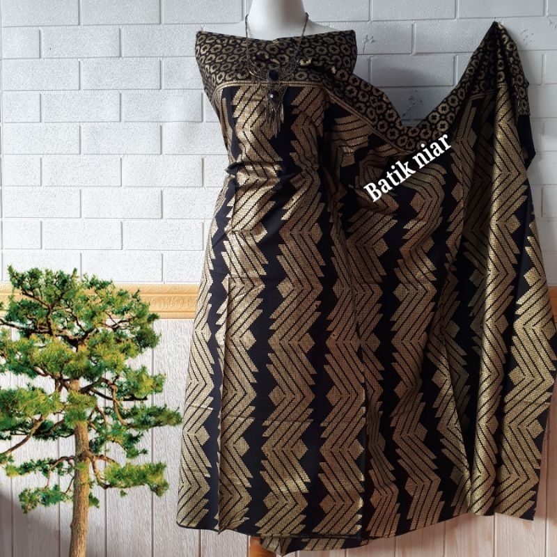 Kain batik prada gold dan silver