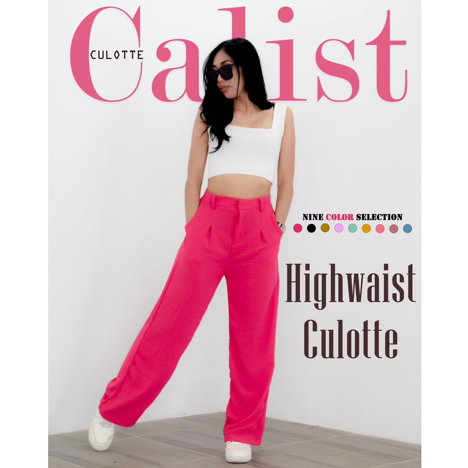 Celana HW kulot zipper Highwaist Clana Panjang Cringkel Jumbo