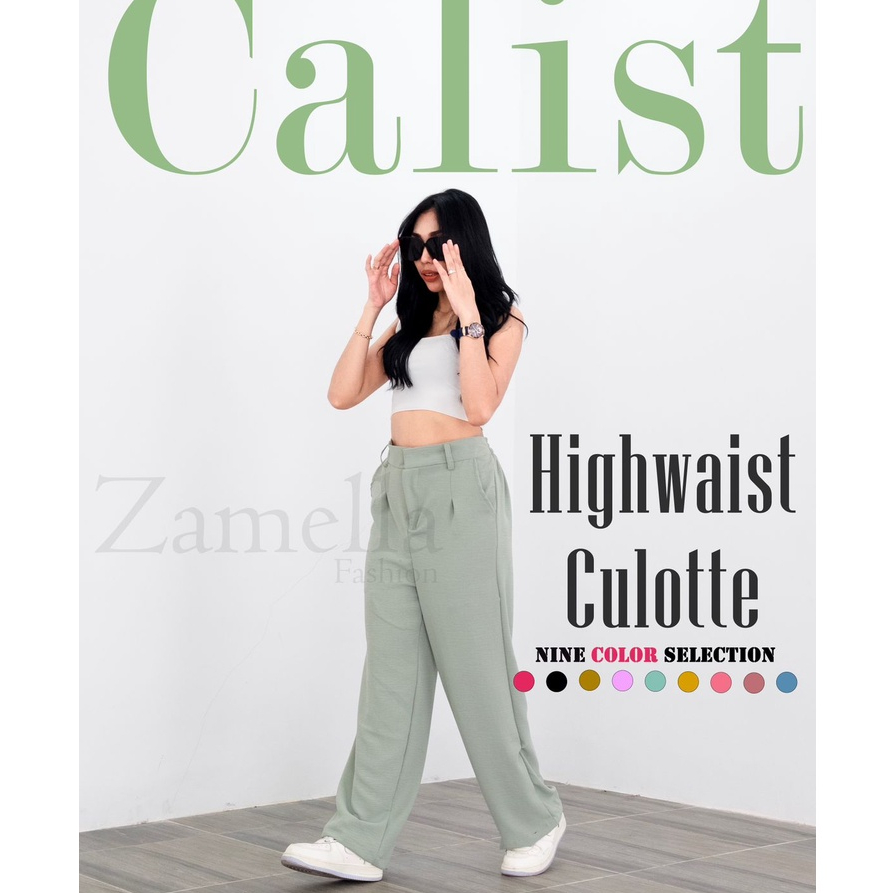 Highwaist Kulot Cringkel Celana Panjang HW Loose Pants Jumbo Premium