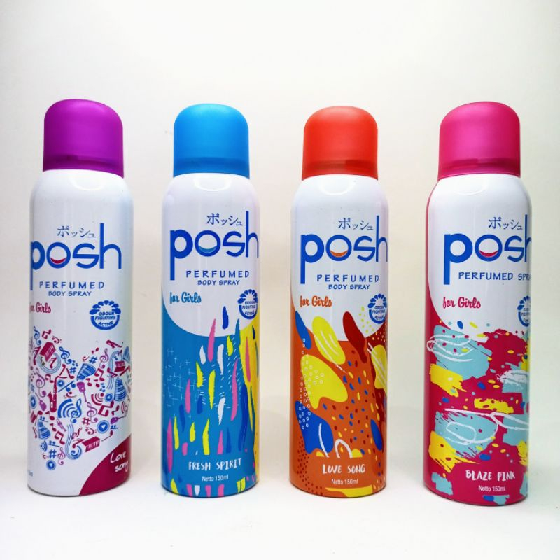 Posh Wmen Hijab Perfumed Body Spray 150ml | LoveSong | Wishes | Blaze Pink | Summer Love | Fresh Spirit | HALAL BPOM