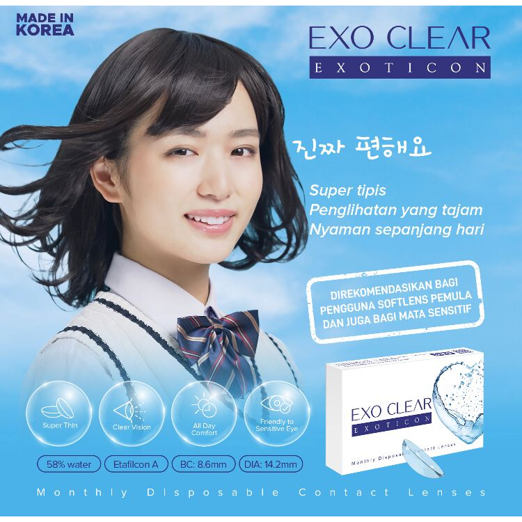 SOFTLENS X2 EXO CLEAR BY EXOTICON MINUS -0.50 S/D -10.00 DIA 14.2 MM