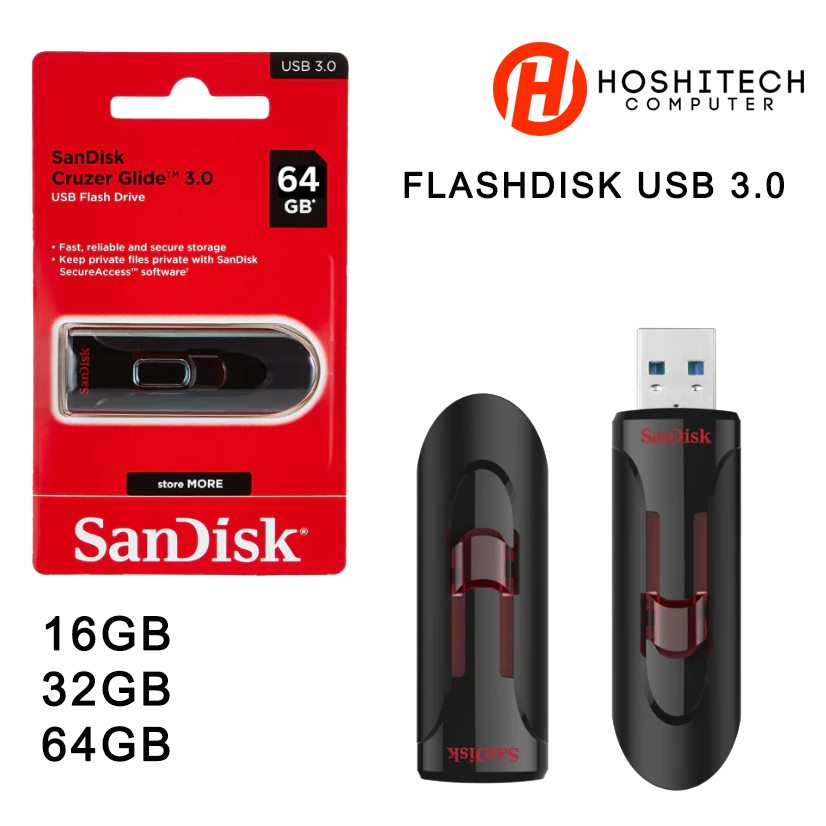 FLASHDISK SANDISK USB 3.0 16 32 64GB Flash disk CRUISER GLADE