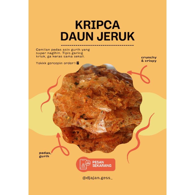 

KERIPIK KACA PEDAS DAUN JERUK/KRIPCA DAUN JERUK