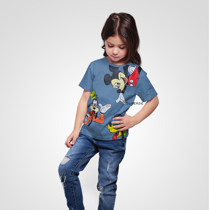 Pakaian atasan anak laki laki Grosir baju anak perempuan Motif 3MICKEY DENIM Abadigrosir Bandung