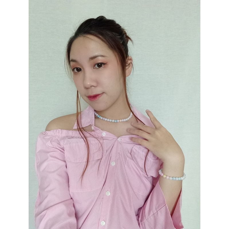 Gladys Gradient Pearl Korean Necklace Kalung Mutiara Gradiasi Mermaid Choker Korea