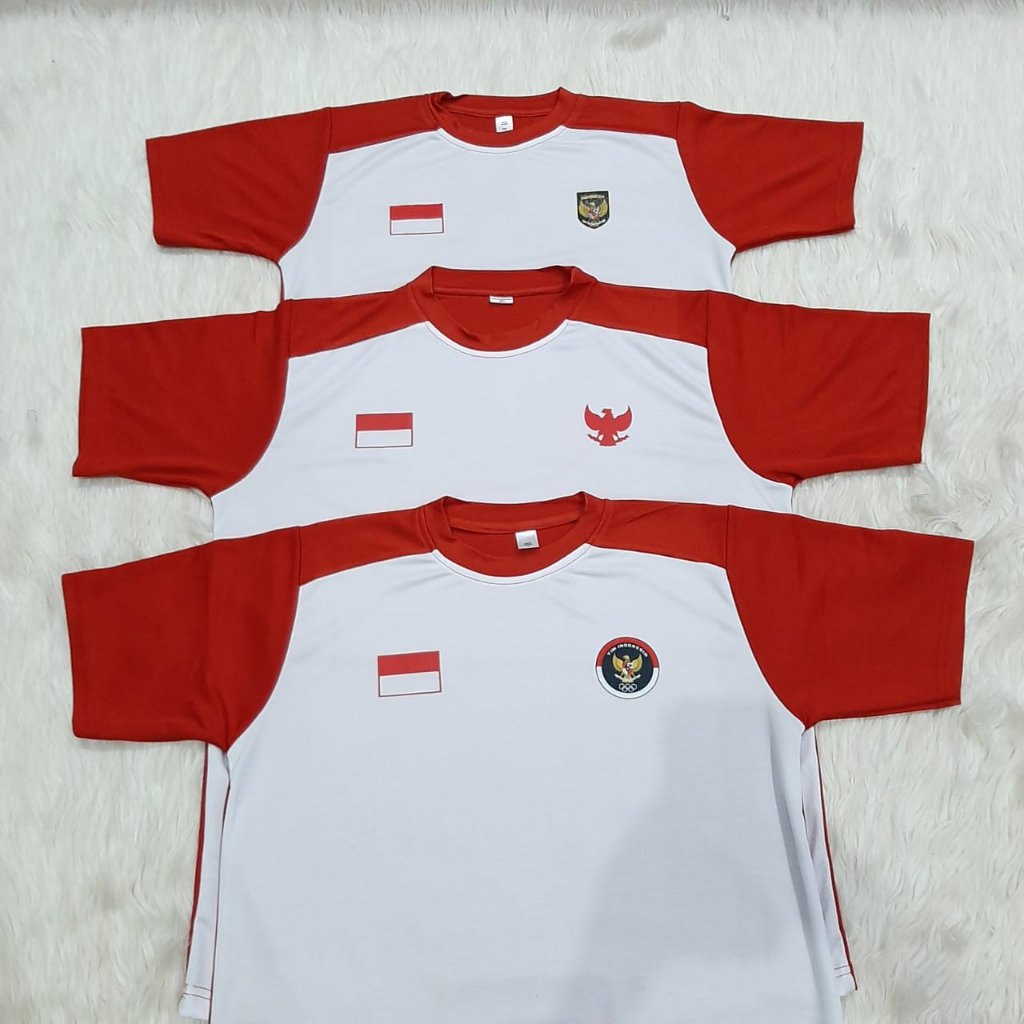 Baju timnas dry fit jersey dry fit milano merah putih garuda kaos merah putih pria wanita lengan pen
