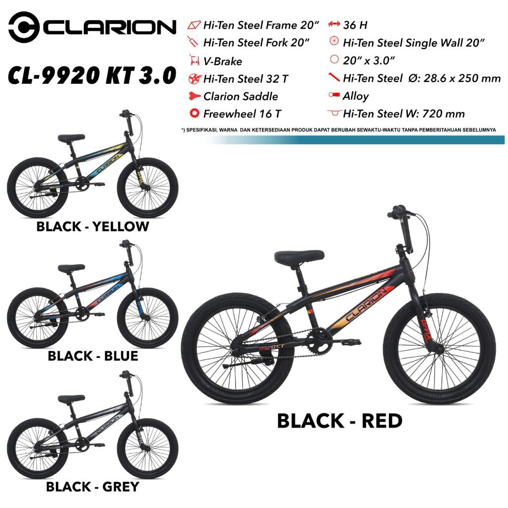 Bmx 20 pacific avorio 1.0 ban 2.125 zeckrom 3.0 hotshot XT 3.0 clarion 9920 KT 3.0 sepeda anak bukan rotor