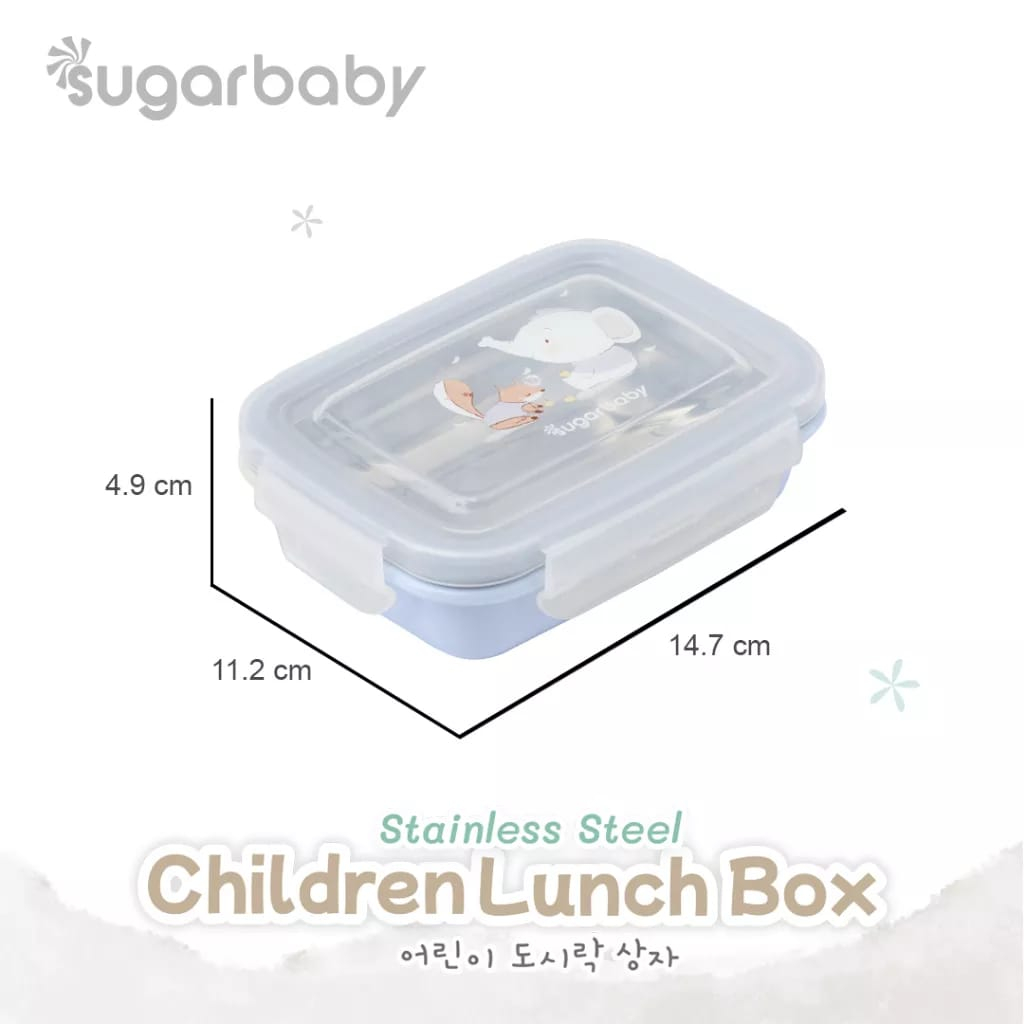 Sugar baby Stainless Steel Children Lunch box/ Kotak Makan stainless Sugarbaby/ Kotak Makan Anak/ Kotak Bekal