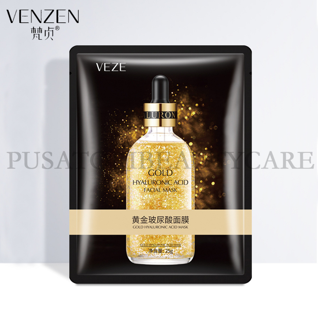 VENZEN / VEZE Masker Gold Hyaluronic Acid Mask Masker Wajah Emas Hyaluronic