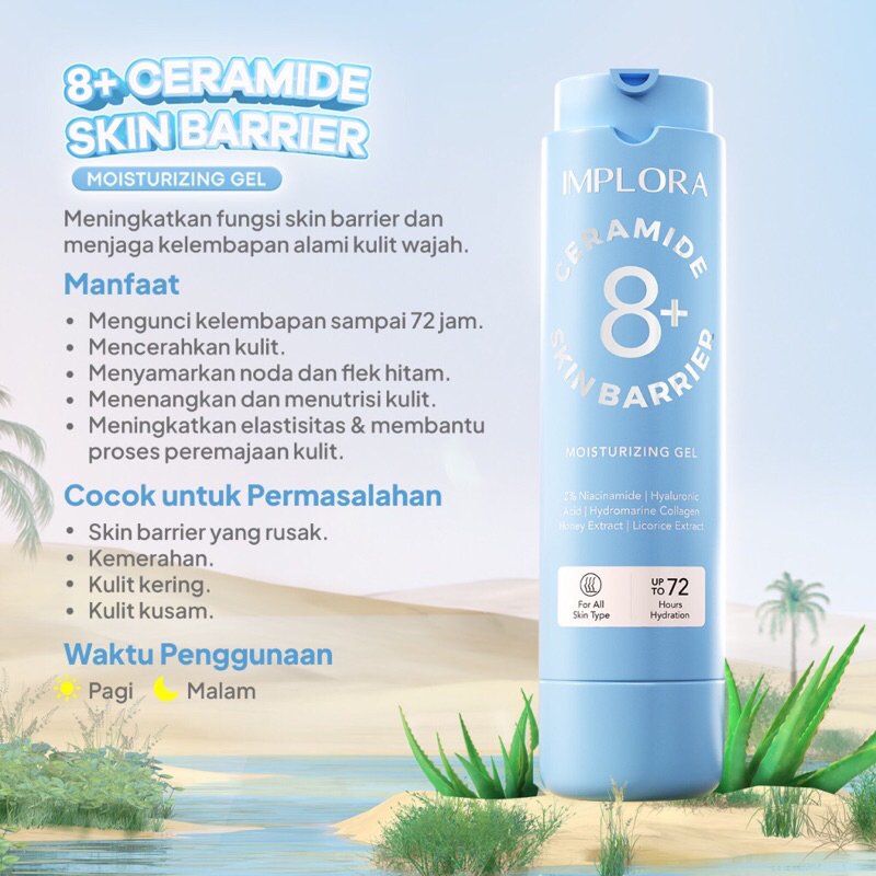 [BISA COD] Implora 8+ Ceramide Skin Barrier Moisturizing Gel - Implora Ceramide - Implora Ceramide 8 - Implora Moisturizer - Moist Implora - Pelembab Wajah