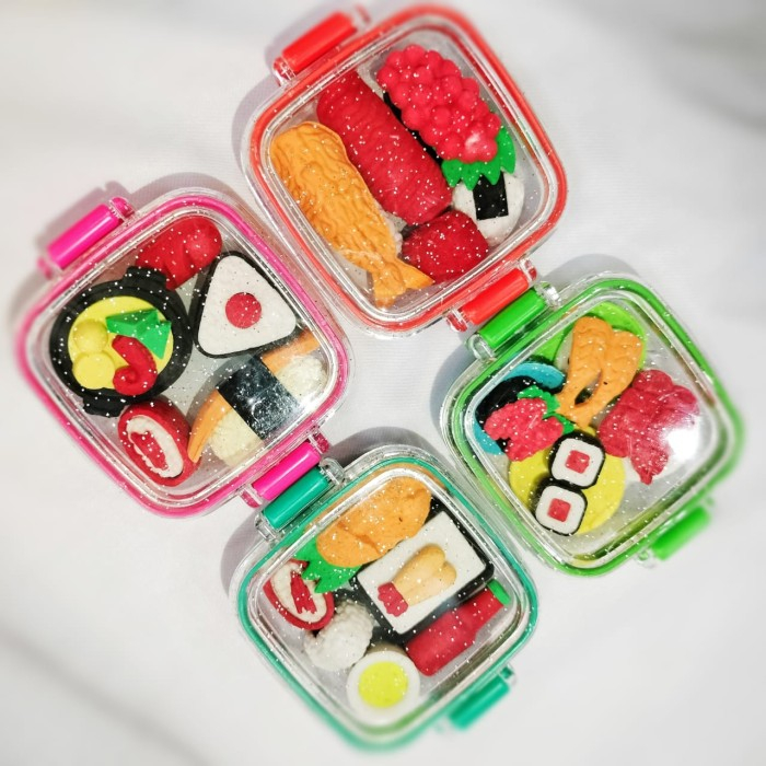 

Michiro Penghapus Bentuk Makanan Sushi / Penghapus Super Lucu / Penghapus Sushi 1 SET Kotak / Penghapus Super Imut - Lunchbox Cute Eraser (Sushi)