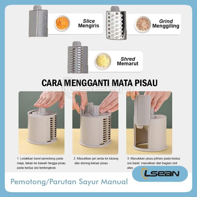 ALAT POTONG PARUTAN PENGIRIS SAYUR BUAH MANUAL VEGETABLE CUTTER SLICER