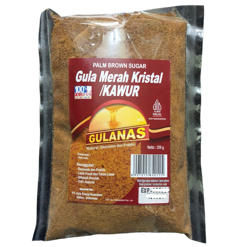 

Gulanas Kawur 250gr Gula Merah Kristal Palm Brown Sugar
