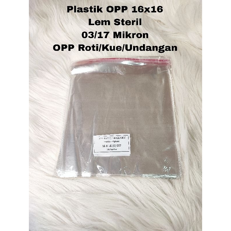 

Plastik OPP 16x16 plastik steril untuk Kue/Roti/Undangan -03/17 Mikron