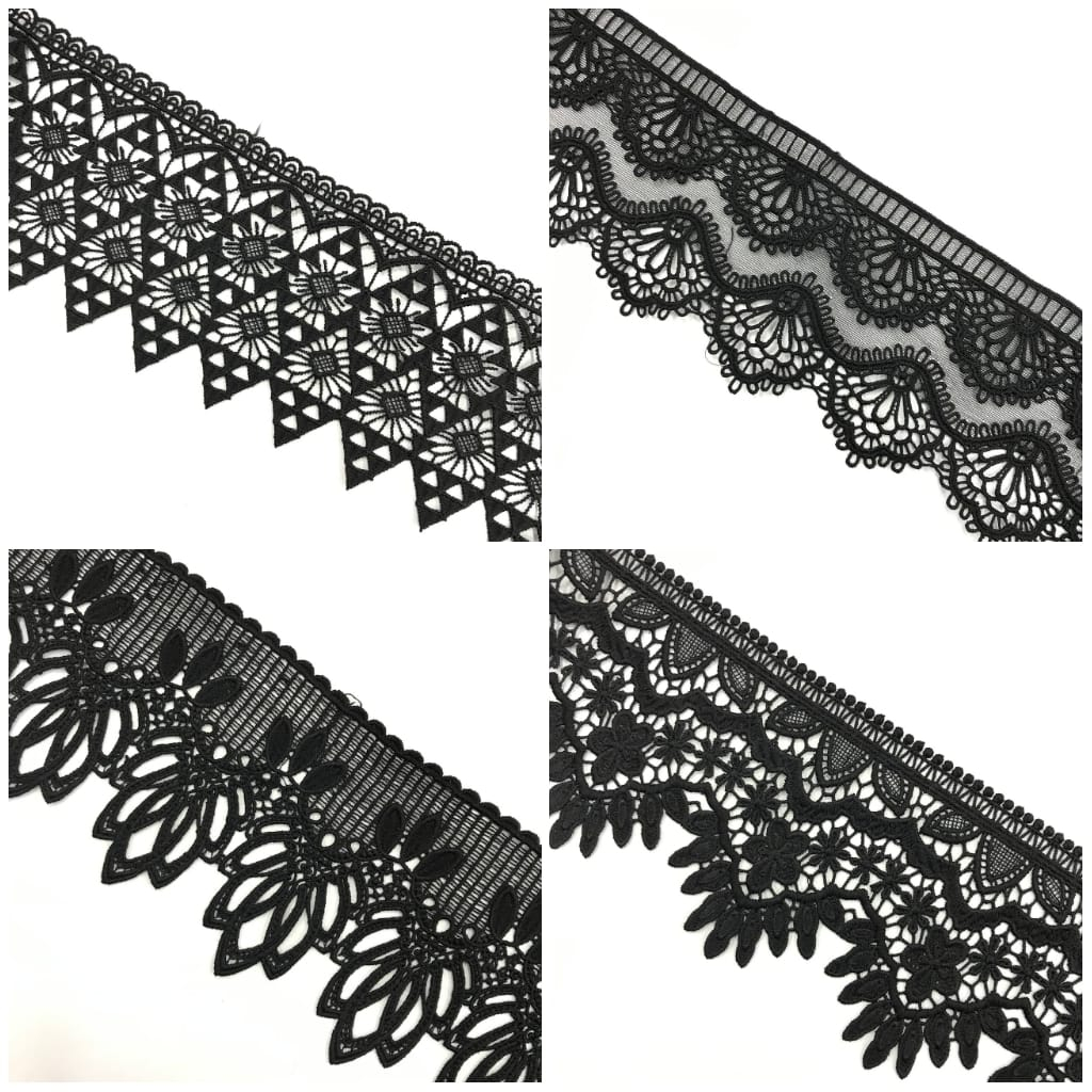 PER 1 METER -  RENDA HITAM PREMIUM/ RENDA PRADA PREMIU/ RENDA BAJU / RENDA