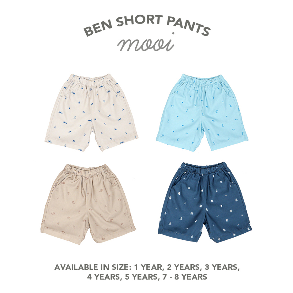 MOOI BEN SHORT PANTS CELANA PENDEK ANAK CELANA PENDEK ANAK LAKI-LAKI 1-8 TAHUN