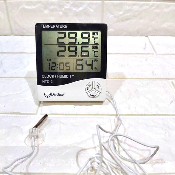 Hygrometer Thermometer HTC2 Pengukur Suhu Dan Kelembaban Udara Digital Merek DR.GRAY- HTC2