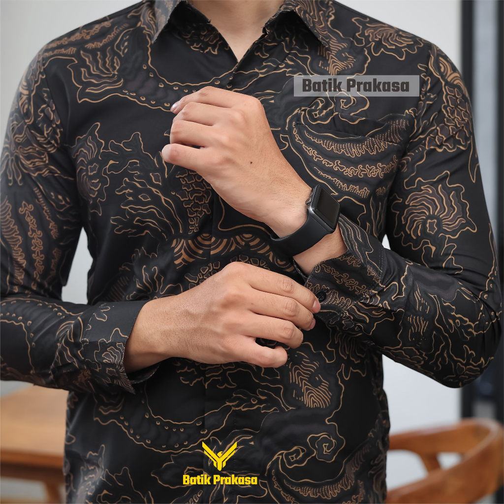 Kemeja Batik Prakasa Motif Yudhistira Slimfit Lengan Panjang Batik Solo