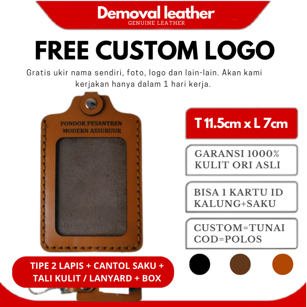 

ID CARD HOLDER KULIT ASLI CUSTOM BUMN NAMA PERUSAHAAN SENDIRI KARTU IDENTITAS KARTU PEGAWAI KARTU AKSES KARTU KARYAWAN KARTU PENGENAL KARTU NAMA BADGE IDENTITAS KARTU TANDA CARD HOLDER GANTUNGAN KARTU IDENTITAS CUSTOM NAMA PERUSAHAAN SENDIRI CW35H DO01