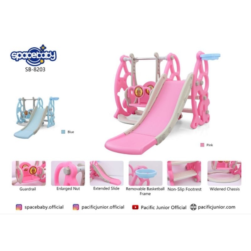 Mainan Anak Perosotan Ayunan Slide Swing Model Dino SB 8203 By Spacebaby