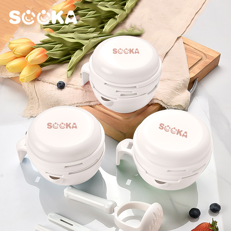 Sooka Baby Food Maker Grinding Bowl Alat Pembuat Makanan Bayi Anak 9pcs Set Alat Makan Bayi dengan Mangkuk Penghalus Makanan Bayi, Slow Cooker Baby Safe,  Mesin Pemrosesan Buah-Buahan, Saringan Mpasi Peralatan Makan Bayi SK-ECC1143