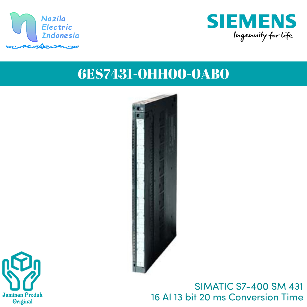 Siemens 6ES7431-0HH00-0AB0 SIMATIC S7-400 SM 431 Analog Input Module 16 AI, Non-Isolated, ±10V / ±20