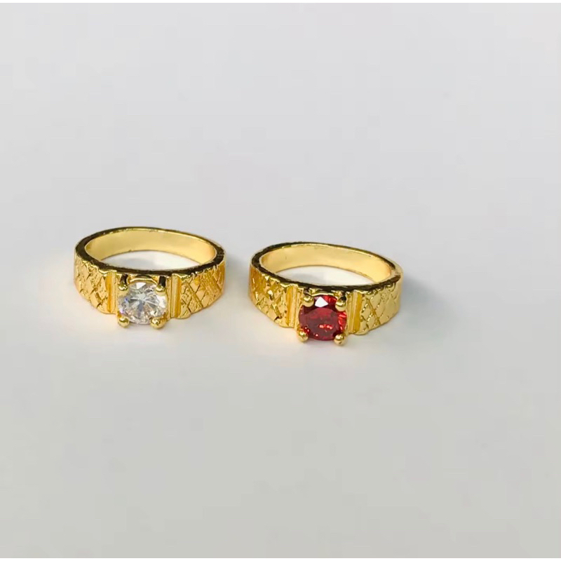 Cincin anak cincin bayi batu merah lapis emas gold perhiasan anak aksesoris fashion anak