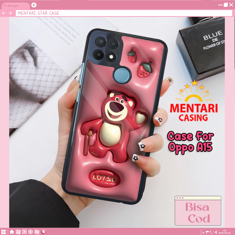 Case Oppo A15 Motif Terbaru Bearcute Lucu Aesthetic Bahan Softcase Hardcase Glossy Premium Kekinian 