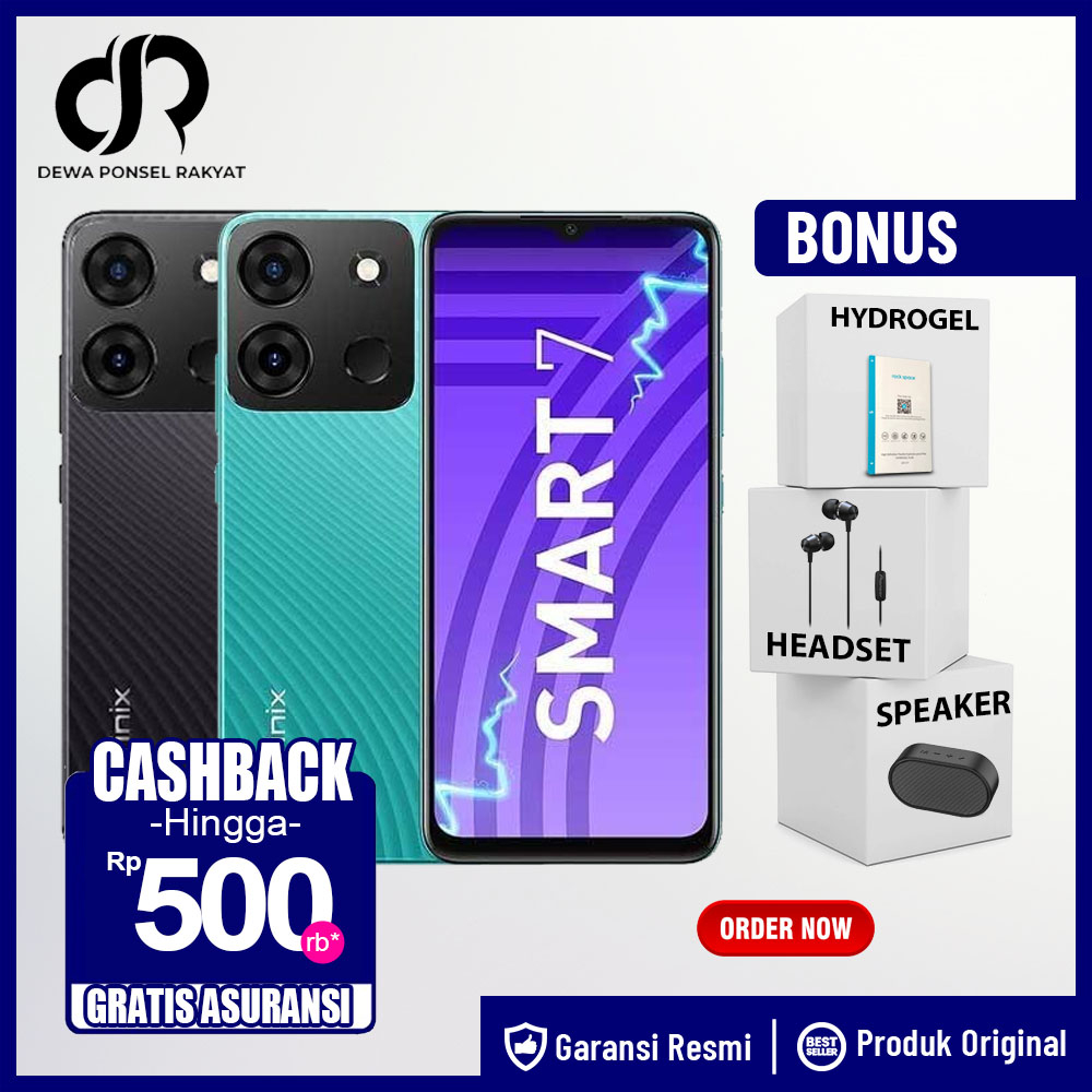 Infinix Smart 7 4/64 3/64 GB +  Infinix Smart 6 Plus 3/64 GB Garansi Resmi