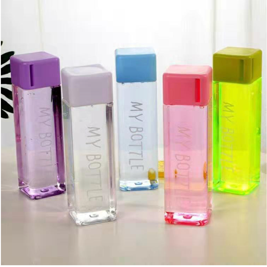 【GOGOMART】Botol Minum Plastik / Botol Minum Juice Kopi 500ml - MY BOTTLE KOTAK - BK007