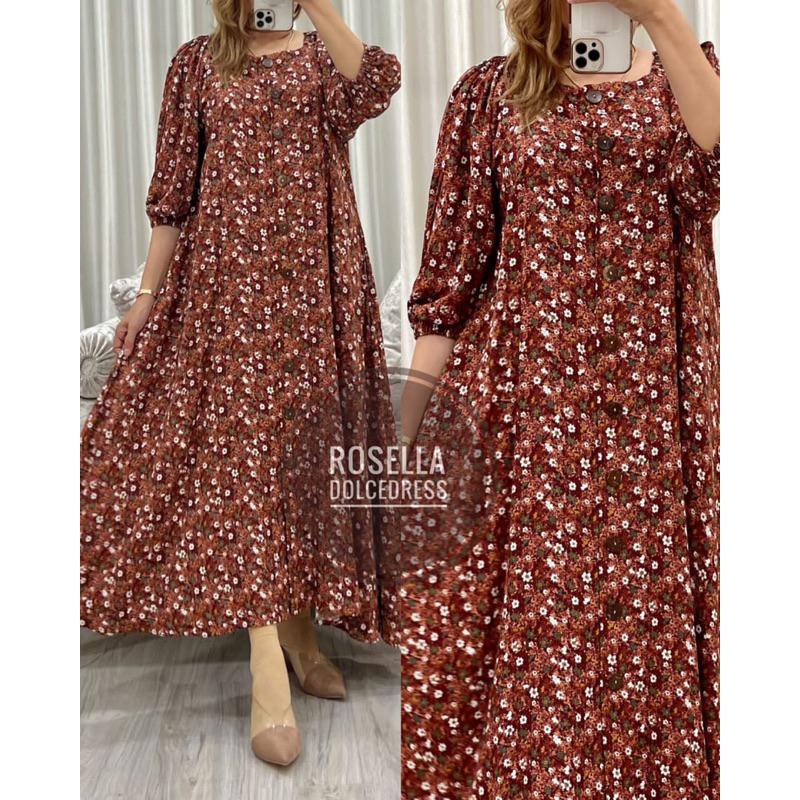 Daster Arab Dolce ROSELA Midi Dress Rayon Bumil Busui Best Seller