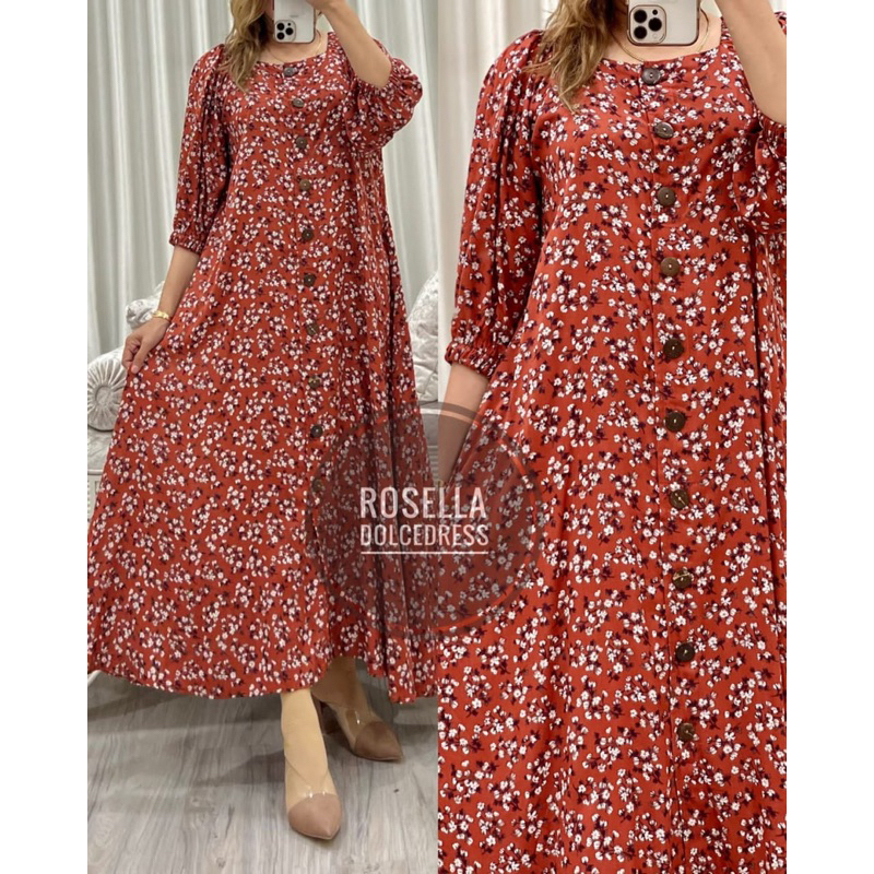 Daster Arab Dolce ROSELA Midi Dress Rayon Bumil Busui Best Seller