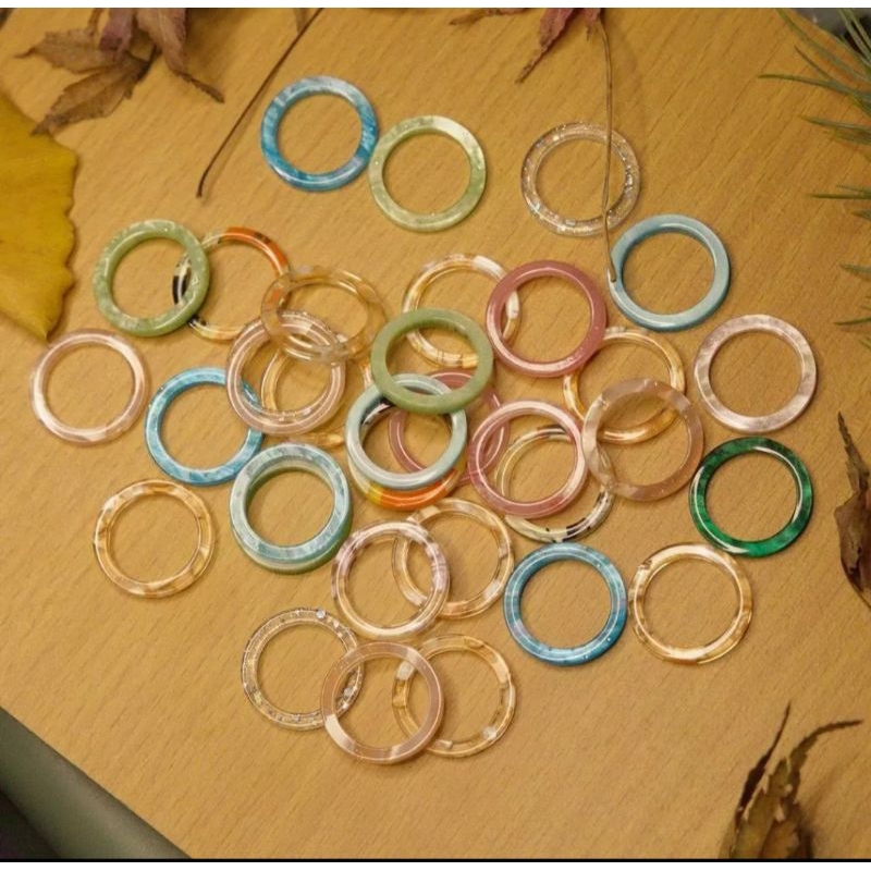 3 PCS/ Set Cincin Akrilik / Cincin Resin Fashion Korea Random