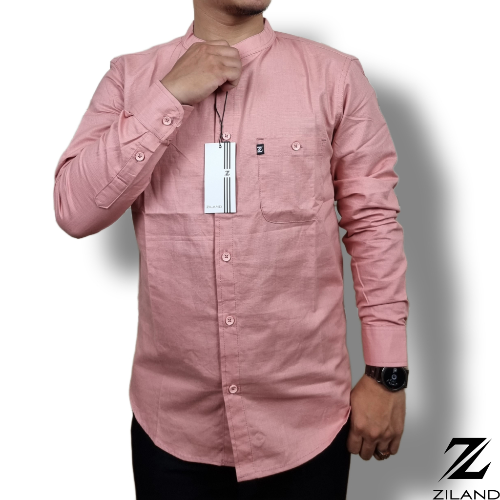 Kemko Dewasa ZILAND 009 Kemeja Koko Pria Lengan Panjang Polos Katun Sigaret Premium Ada Ukuran Jumbo High Quality