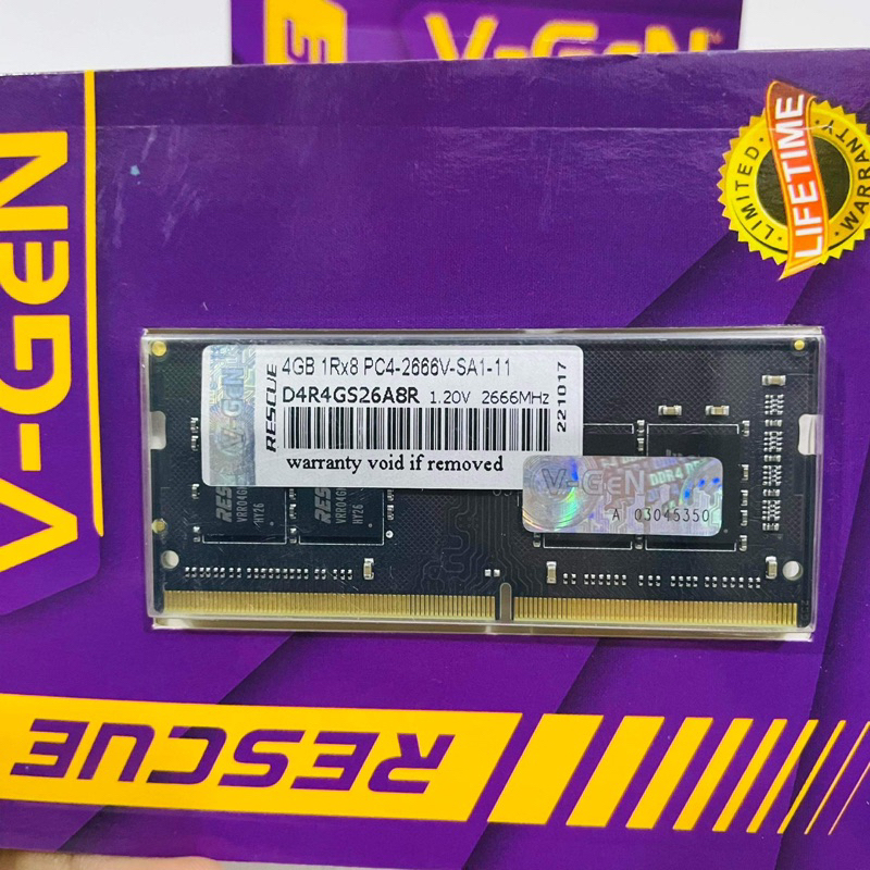 Memory RAM V-Gen Rescue Sodimm 8GB DDR3 PCL12800 1600Mhz Vgen Laptop