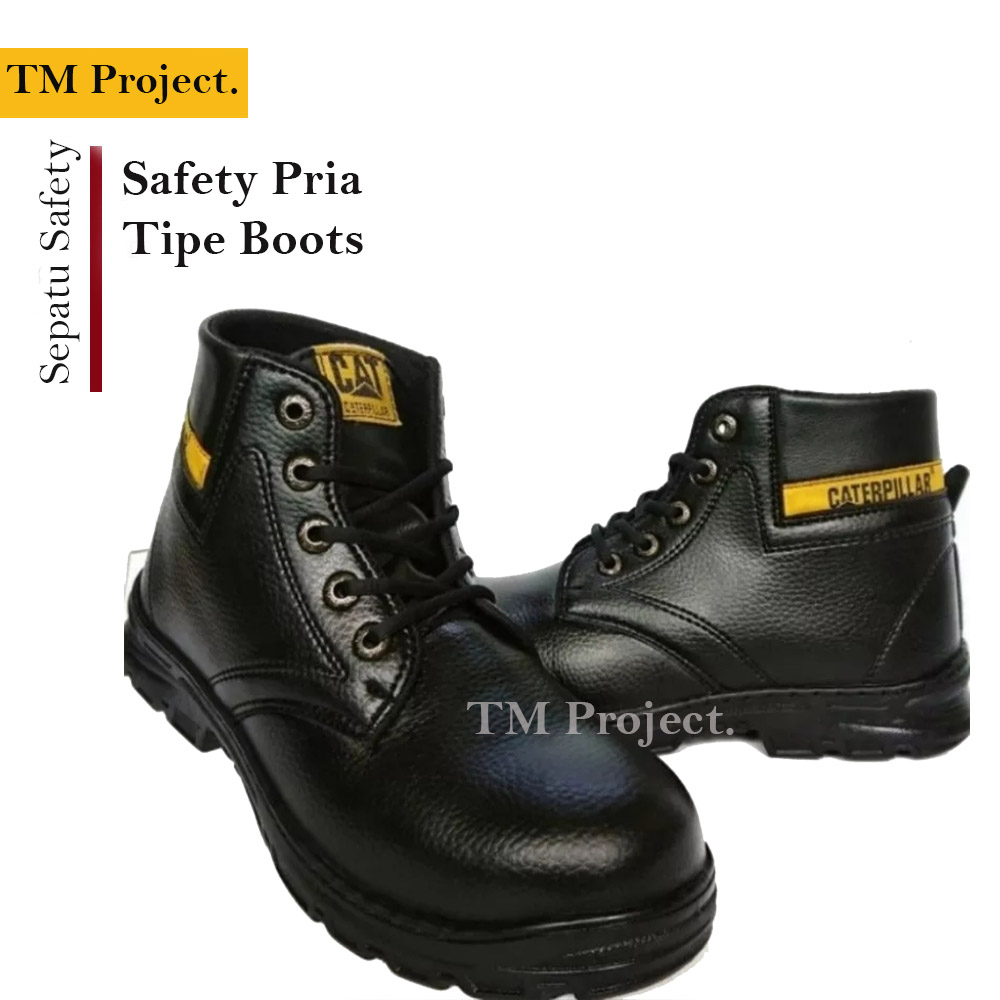 SEPATU SAFETY SEPATU PROYEK SEPATU KERJA UJUNG BESI BAHAN KULIT SEPATU PROYEK BOOTS PRIA DAN WANITA