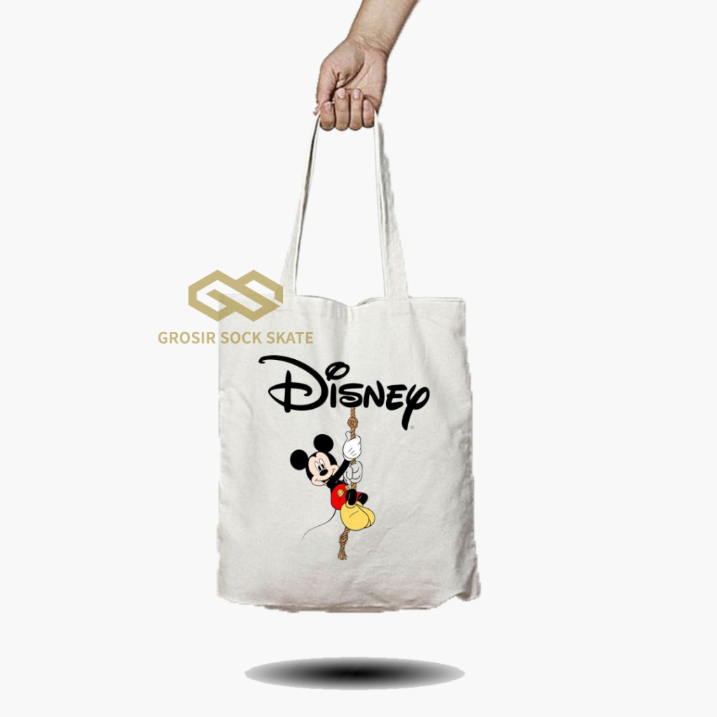 Totebag Kanvas Cartton Disney Mickey/ Tas Tote Music / Musik Band