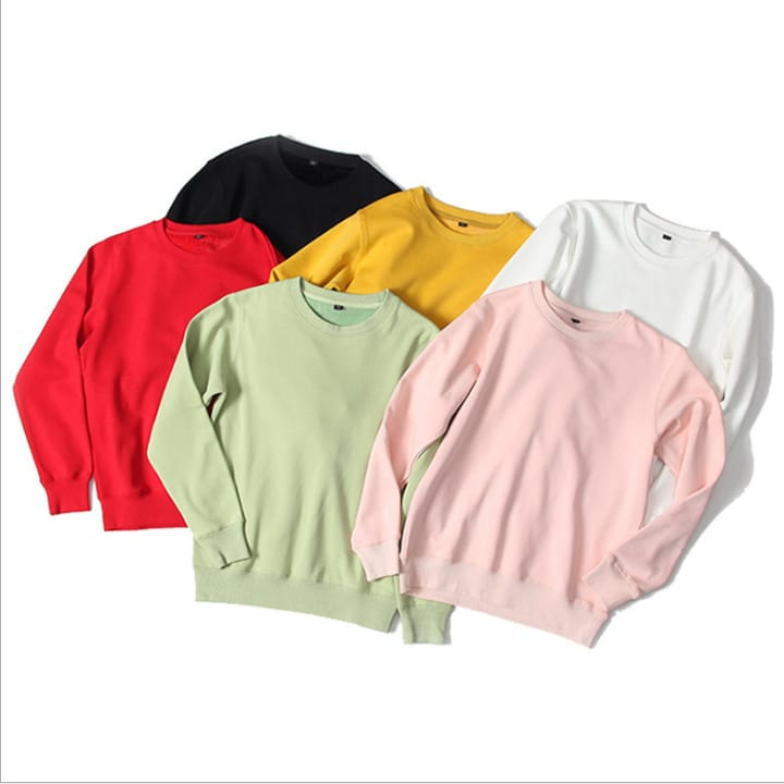 Basic Sweatshirt Crewneck Polos Pria wanita L.XL