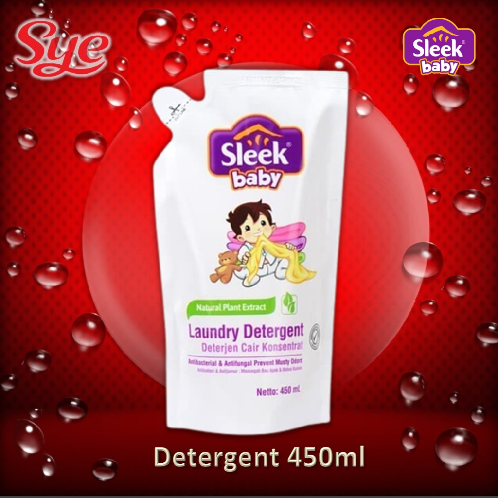BPOM SLEEK BABY LAUNDRY DETERGENT CAIR REFILL 450ML / DETERJEN PAKAIAN BAYI SLEEK / SYE
