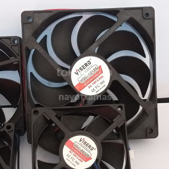 Kipas Fan DC 12V 12x12 plus Socket VISERO VDC-1212S Heatsink