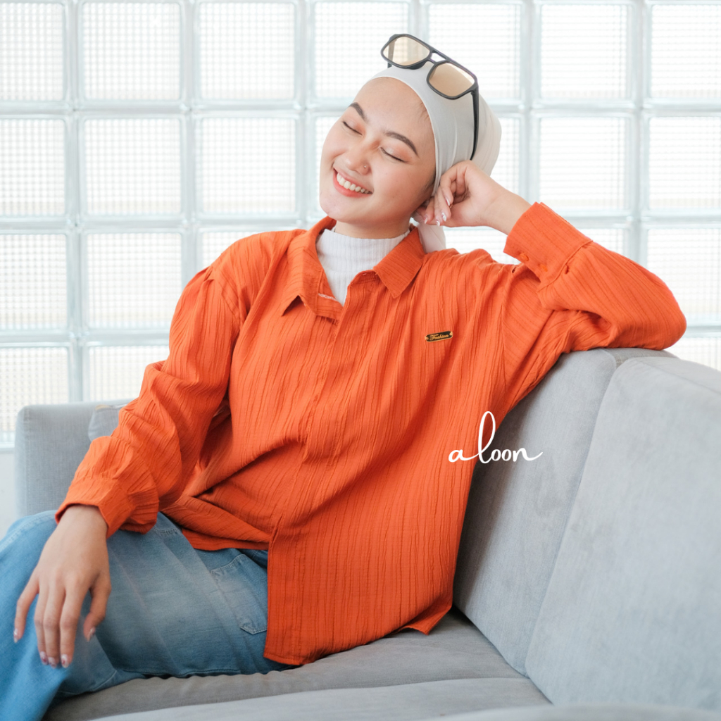 Luna Kemeja Wanita Oversize Bahan Lady Crush Busui Friendly – Atasan Wanita Remaja