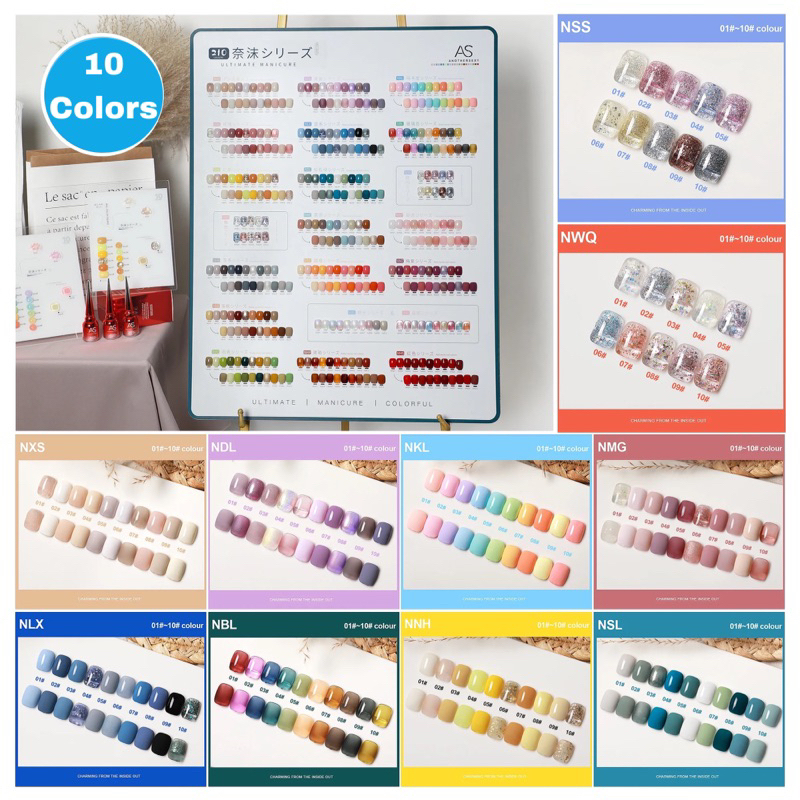 AS SERIES 10 WARNA NAIL GEL POLISH KUTEK GEL SOAK OFF UV GEL