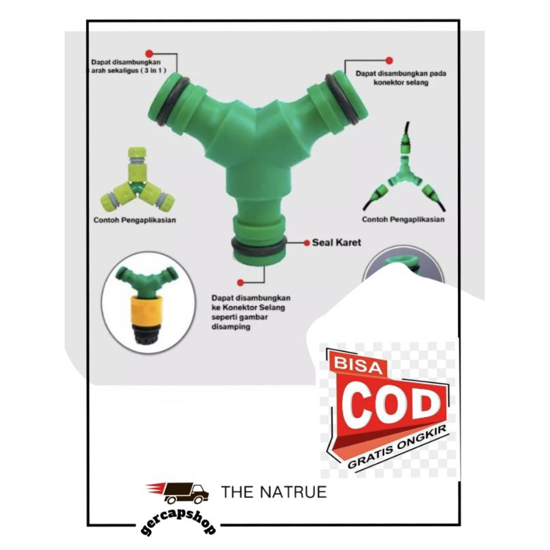 SAMBUNGAN SELANG Y CABANG 3 ARAH QUICK KONEKTOR CEPAT