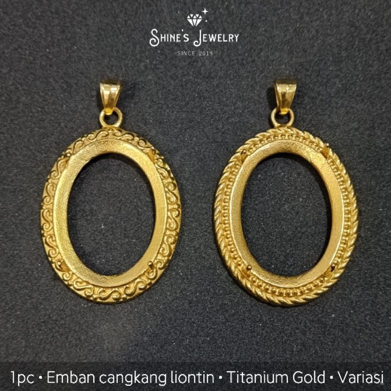 DIY Emban Cangkang Liontin Titanium Full Gold Anti karat