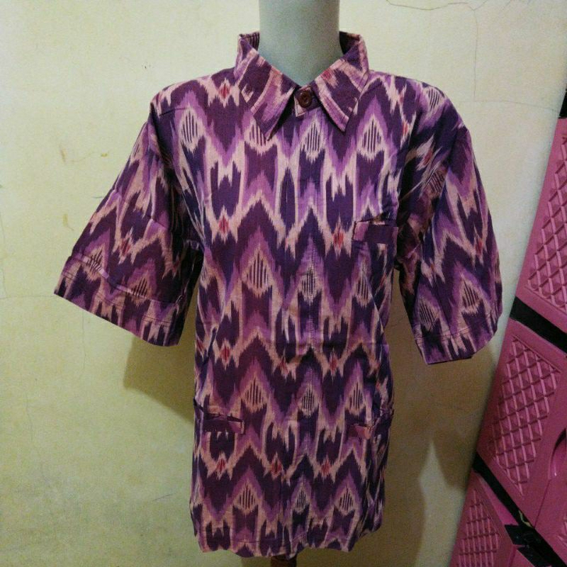 Kemeja kerja wanita formal kantor endek